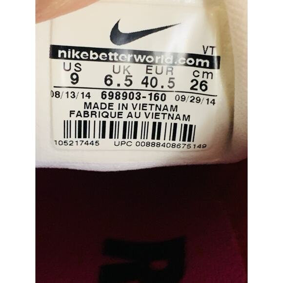 Nike Air Max 2015 Running Shoes White and Purple 698903-160 Women's Size 9 - Picture 8 of 8